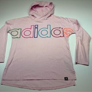Adidas Light Pink Hoodie with Colorful Logo